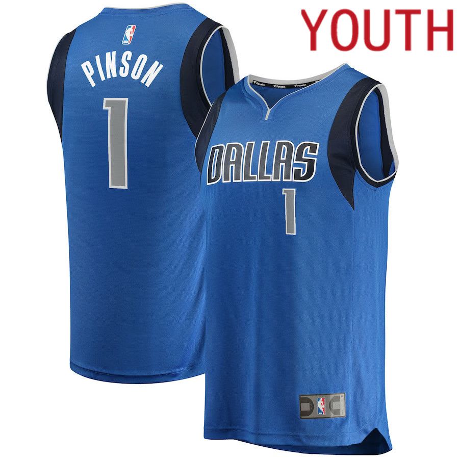 Youth Dallas Mavericks #1 Theo Pinson Fanatics Branded Blue Fast Break Replica NBA Jersey->youth nba jersey->Youth Jersey